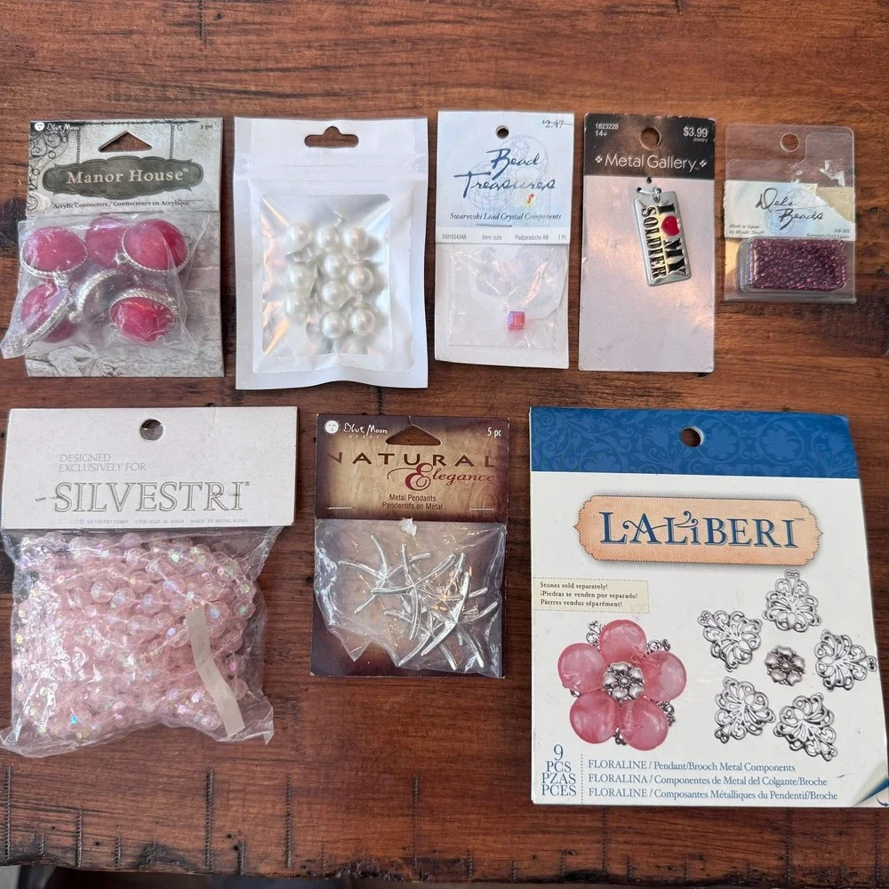 Jewelry Making Supply Lot Swarovski Miyuki Silvestri Laliberi Beads Pendants 8pc